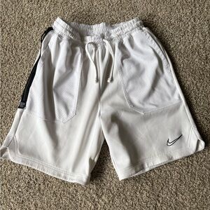 Nike Men's White and Black Athletic Shorts